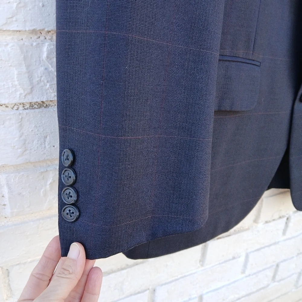 Vintage Burberrys' Wool Sport Coat Navy